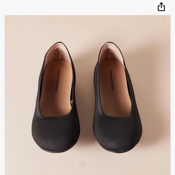 Amazon Essentials Women's Knit Ballet Flat Rothy’s Black - Picture 1 of 4